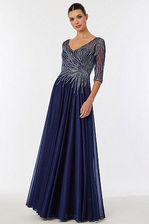 3/4 Sleeve V Neck Chiffon Mama ...